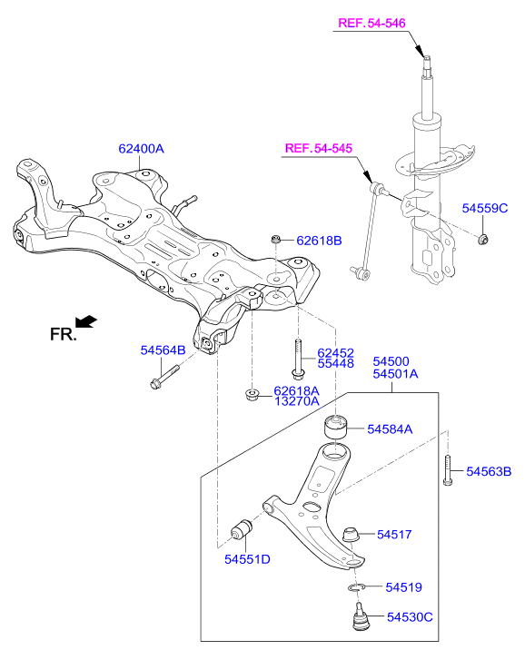 KIA 54501 4L000 - Brat, suspensie roata aaoparts.ro