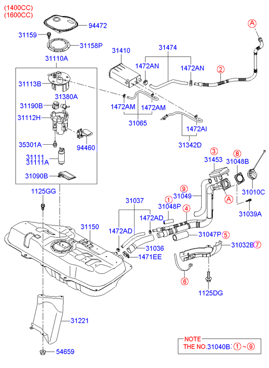 Hyundai 3111125000 - Pompa combustibil aaoparts.ro