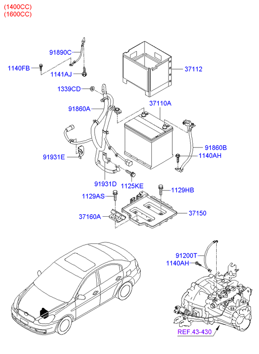 Hyundai 3711025000 - Baterie de pornire aaoparts.ro