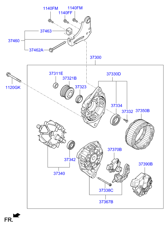 KIA-HYUNDAI 373002B300 - Generator / Alternator aaoparts.ro