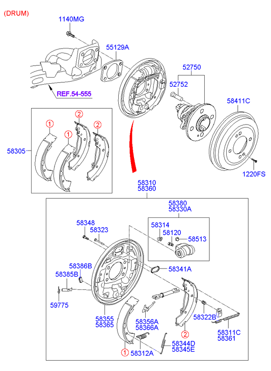 KIA-HYUNDAI 58350-1JA30 - Set saboti frana aaoparts.ro