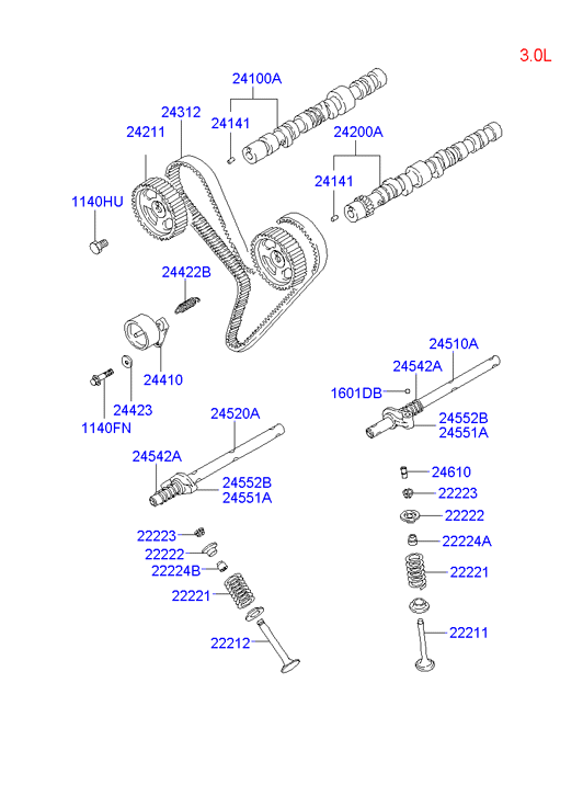 KIA-HYUNDAI 2410042500 - Ax cu came aaoparts.ro