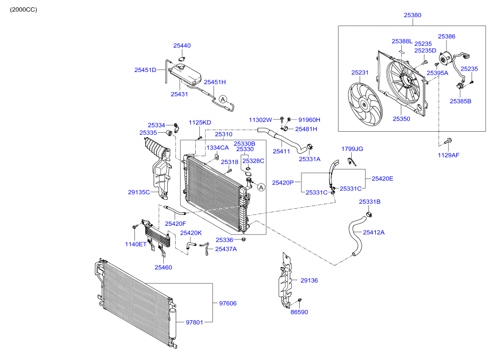 KIA-HYUNDAI 253801F252 - Ventilator, radiator aaoparts.ro