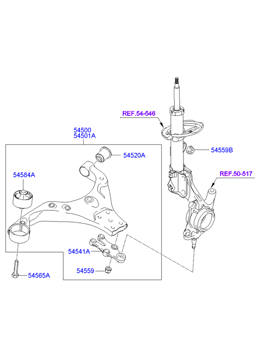 KIA 54501-2E-001 - Brat, suspensie roata aaoparts.ro