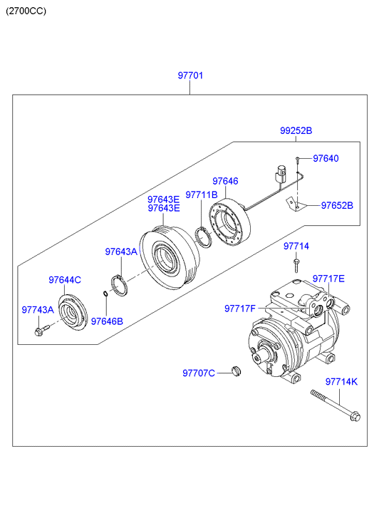 KIA-HYUNDAI 97701-2E500 - Compresor, climatizare aaoparts.ro