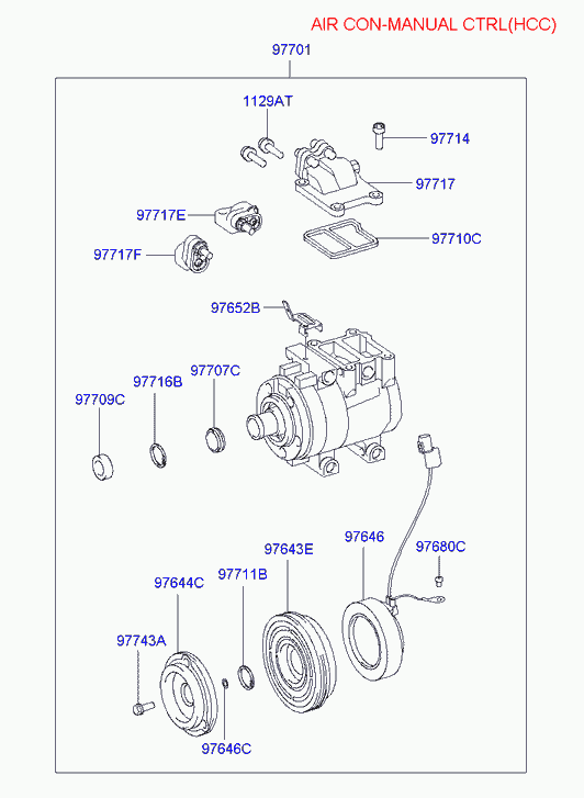 KIA-HYUNDAI 97701-2C000 - Compresor, climatizare aaoparts.ro