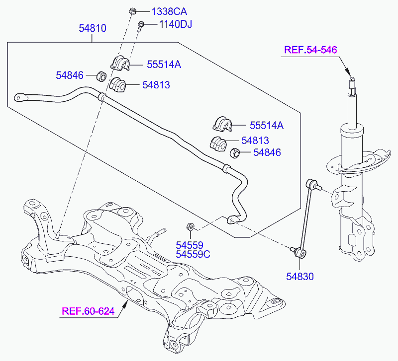 KIA-HYUNDAI 54813-3X000 - Cuzinet, stabilizator aaoparts.ro