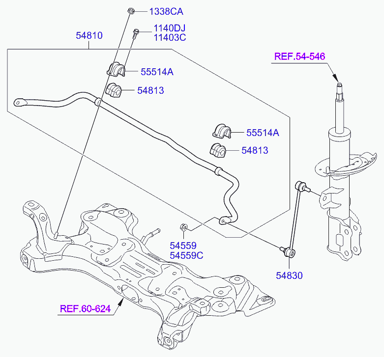 KIA-HYUNDAI 548133X001 - Cuzinet, stabilizator aaoparts.ro