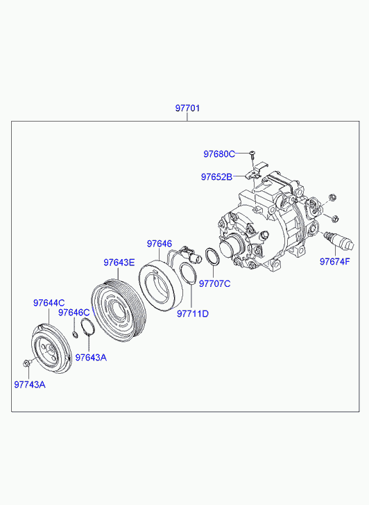 KIA-HYUNDAI 97701-2H002 - Compresor, climatizare aaoparts.ro