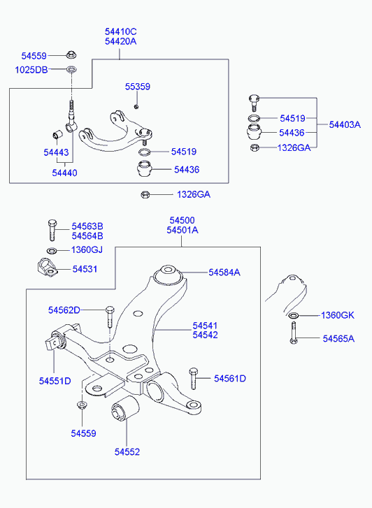 Hyundai 54500-38011 - Brat, suspensie roata aaoparts.ro