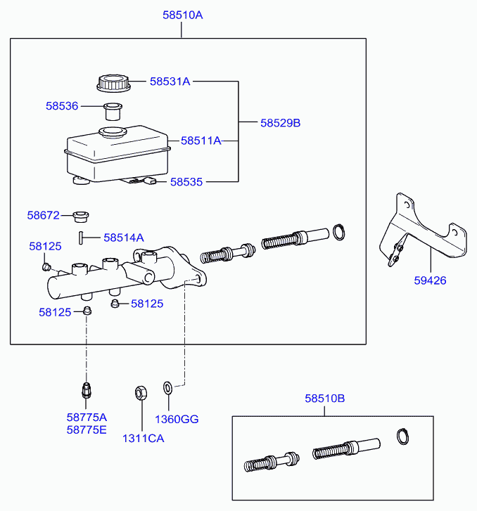 Hyundai 5851332300 - Set saboti frana aaoparts.ro