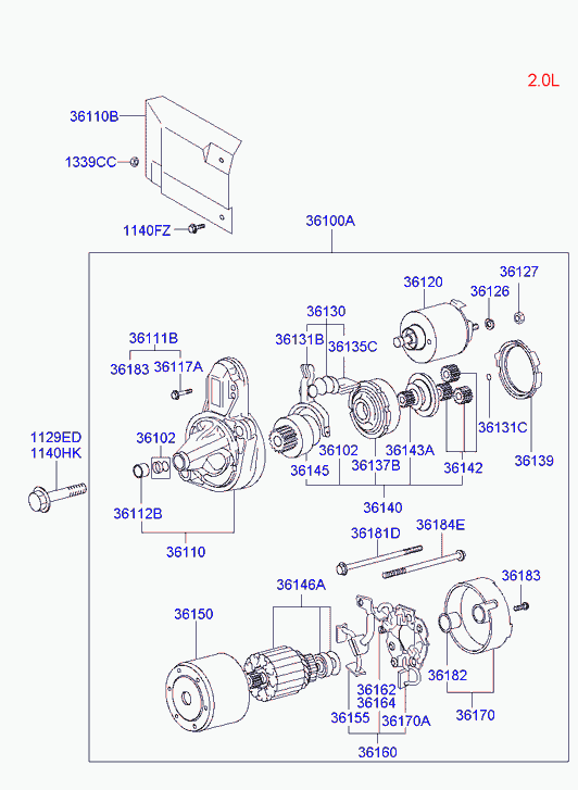 Hyundai (BEIJING) 36100-38090 - Starter aaoparts.ro