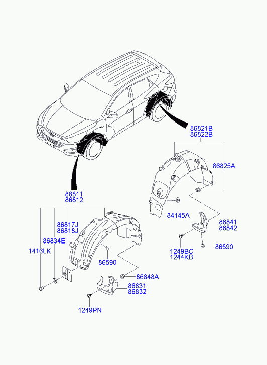 Hyundai 868322S000 - Paratoare noroi aaoparts.ro