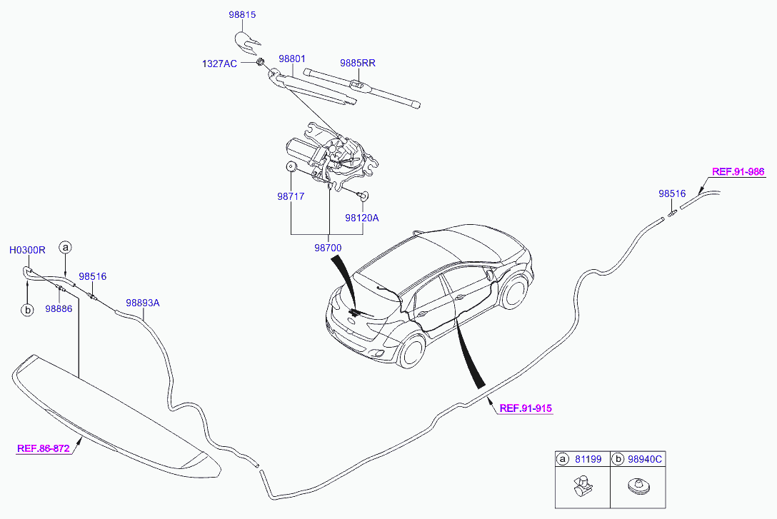 Hyundai 98850 A5000 - Lamela stergator aaoparts.ro