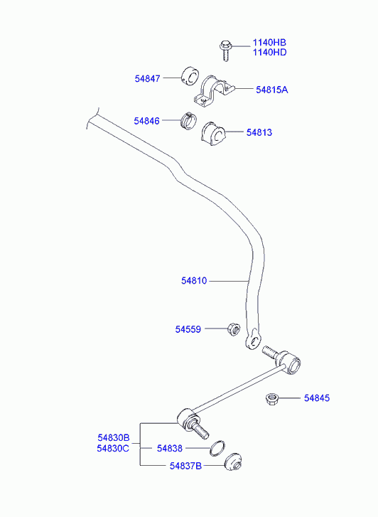 Hyundai 54813-26100* - Cuzinet, stabilizator aaoparts.ro