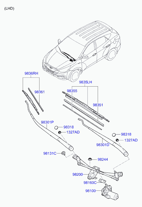 KIA-HYUNDAI 983602Y000 - Lamela stergator aaoparts.ro