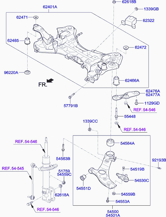 Hyundai 54501 2W600 - Brat, suspensie roata aaoparts.ro