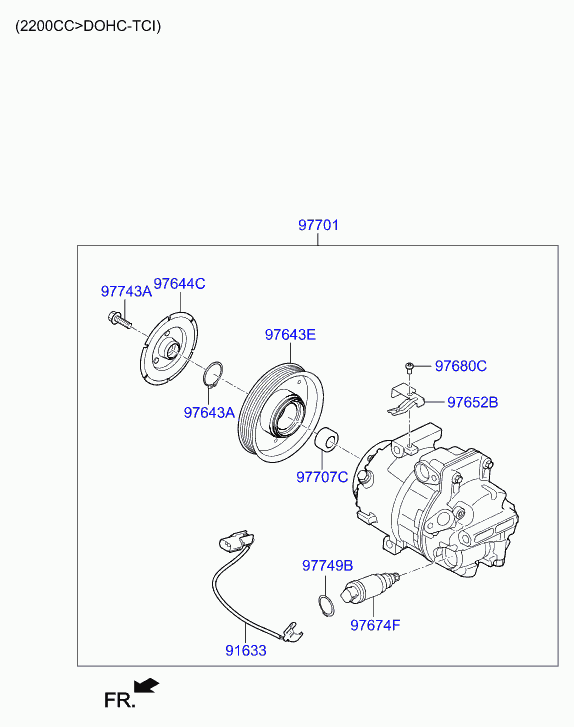 KIA-HYUNDAI 97701-2W000 - Compresor, climatizare aaoparts.ro