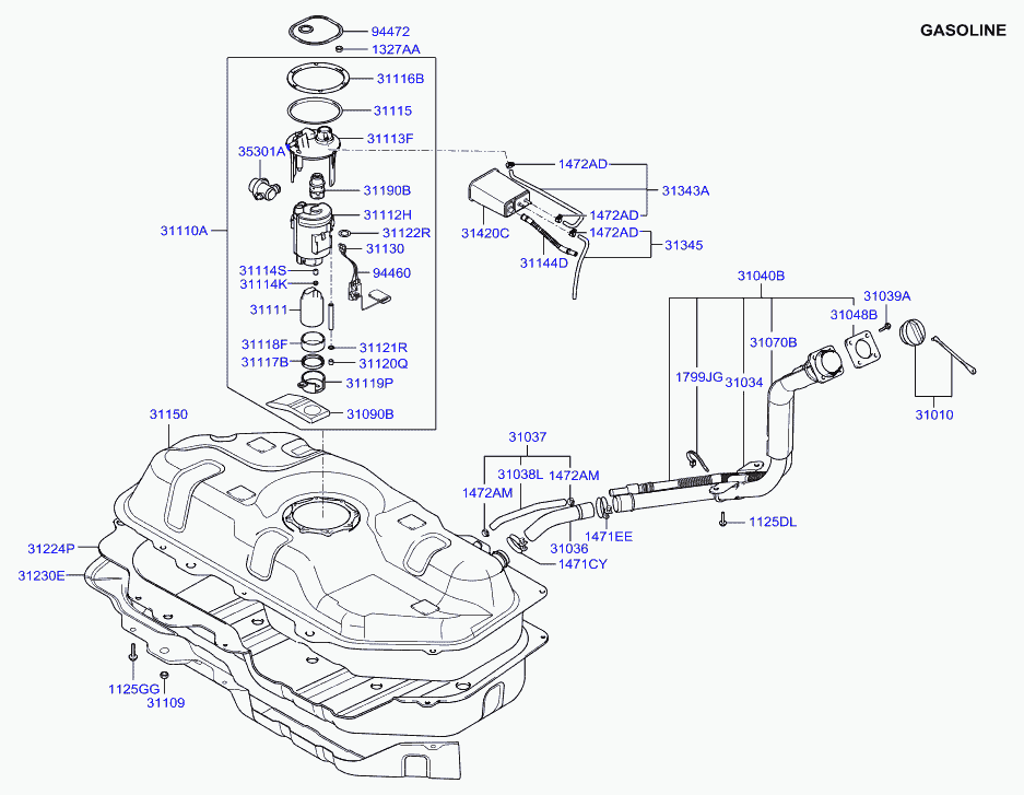 Hyundai 311121C100 - Filtru combustibil aaoparts.ro