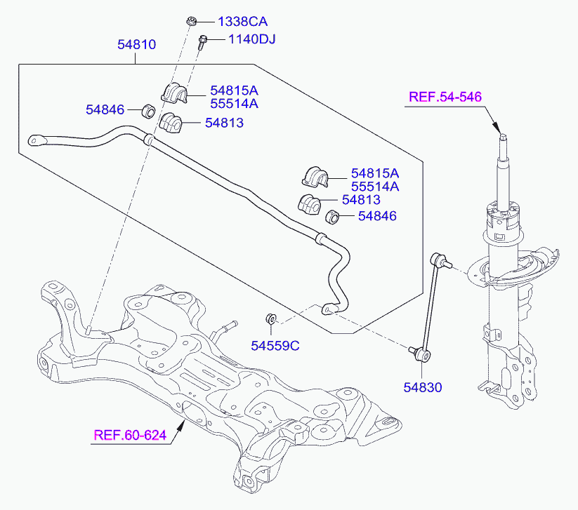 KIA-HYUNDAI 54813-3X000 - Cuzinet, stabilizator aaoparts.ro