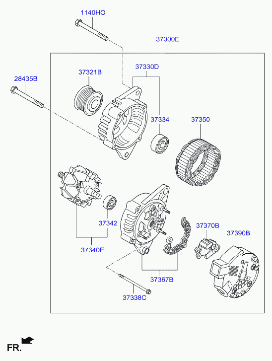 KIA-HYUNDAI 373002A950 - Fulie, alternator aaoparts.ro