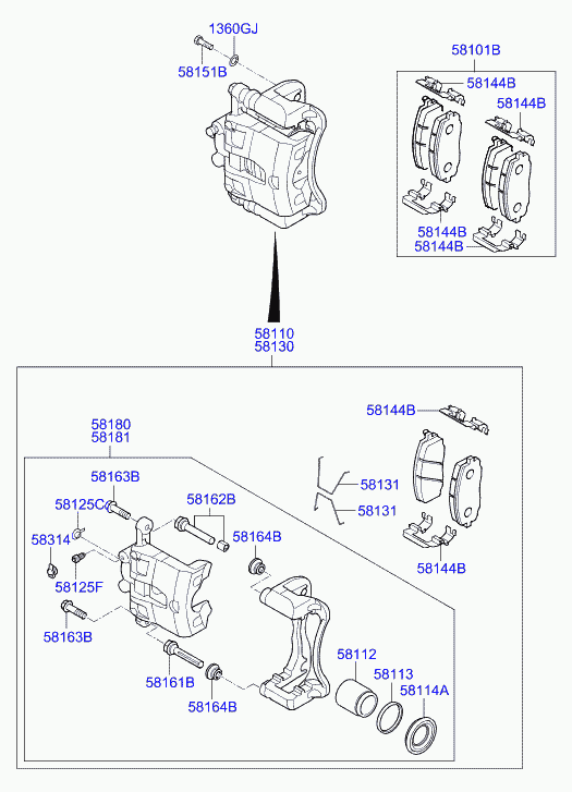 Hyundai 58101C8A60 - Set placute frana,frana disc aaoparts.ro