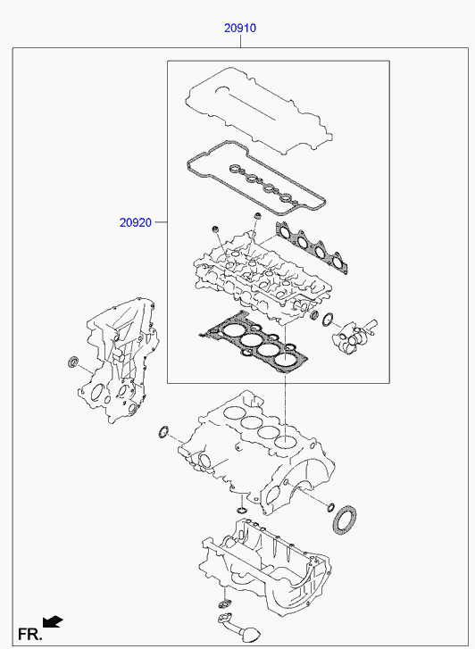 KIA-HYUNDAI 20920-2BK01 - Set garnituri, chiulasa aaoparts.ro