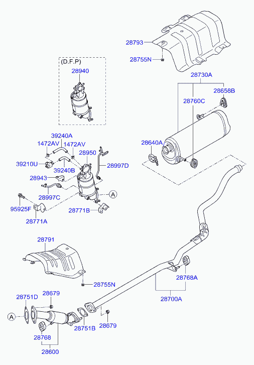 Hyundai 2864026110 - Conector teava, sistem de esapament aaoparts.ro