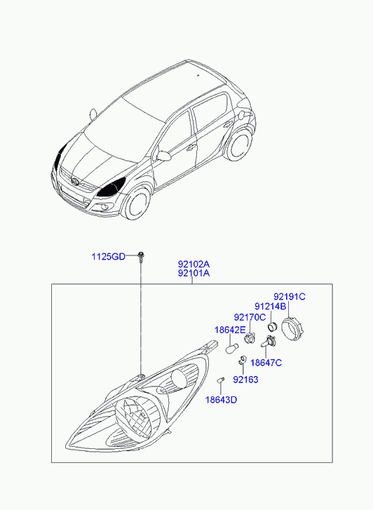 KIA-HYUNDAI 92101-4P000 - Far aaoparts.ro