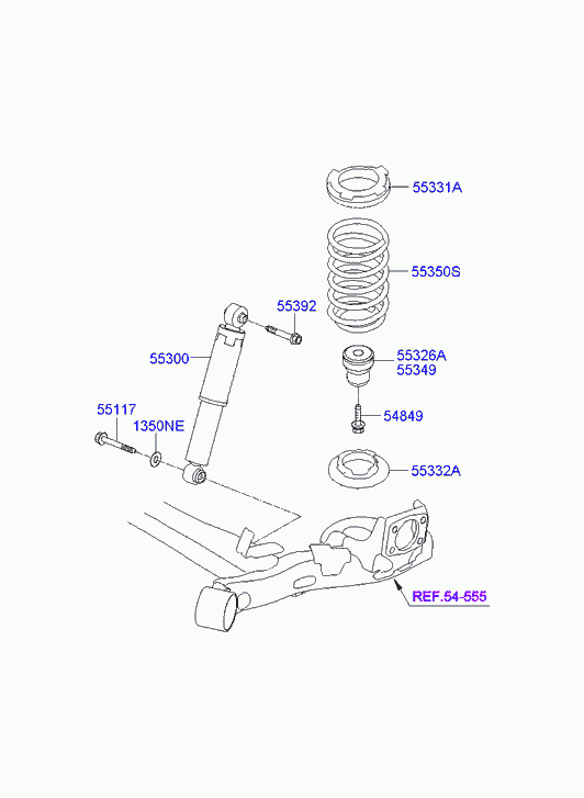 Hyundai 55300-4P000 - Amortizor aaoparts.ro