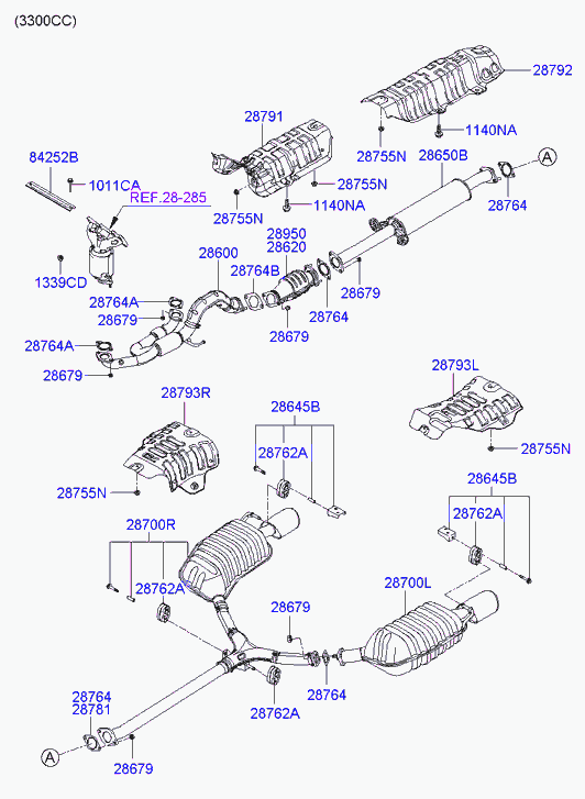 Hyundai 28781-37010 - Garnitura, racord evacuare aaoparts.ro