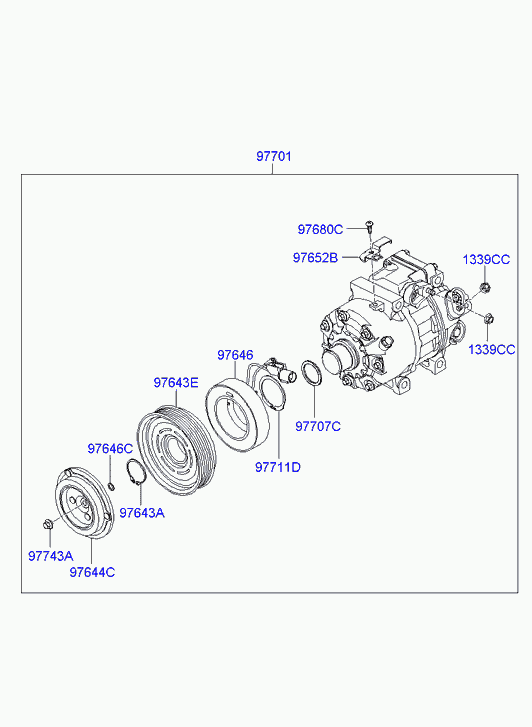 KIA-HYUNDAI 97701-3K125 - Compresor, climatizare aaoparts.ro
