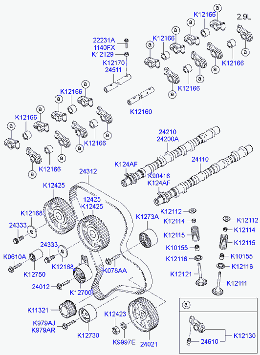 KIA-HYUNDAI 0K551-12-730A - Rola ghidare / conducere, curea distributie aaoparts.ro