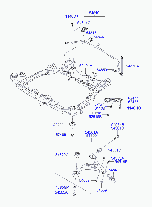 Hyundai 62405-2L020 - Rama sustinere / Suport agregate aaoparts.ro