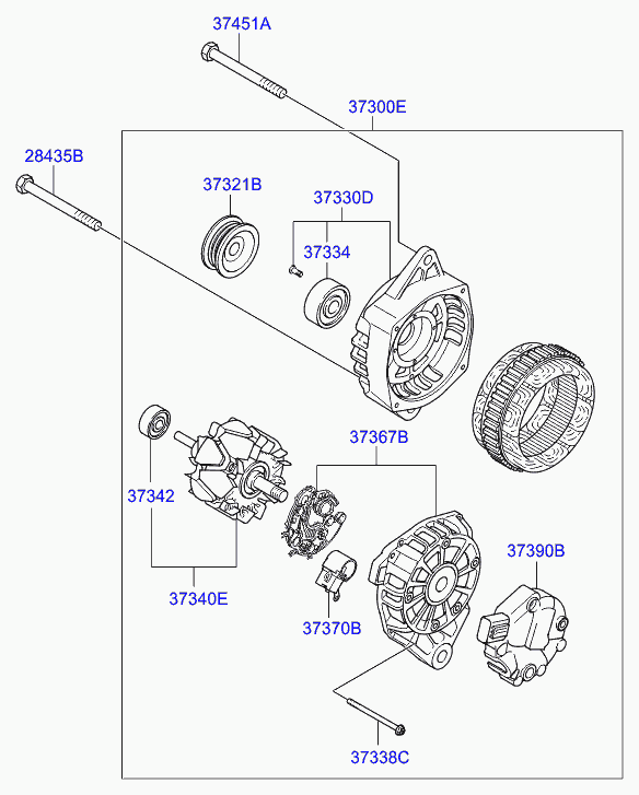 Hyundai 37300-2A600 - Generator / Alternator aaoparts.ro