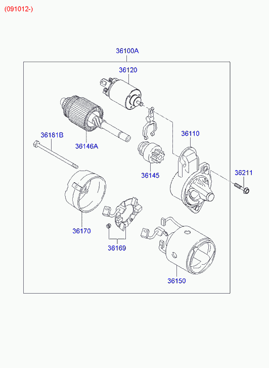 Hyundai (BEIJING) 36100-2A500 - Starter aaoparts.ro