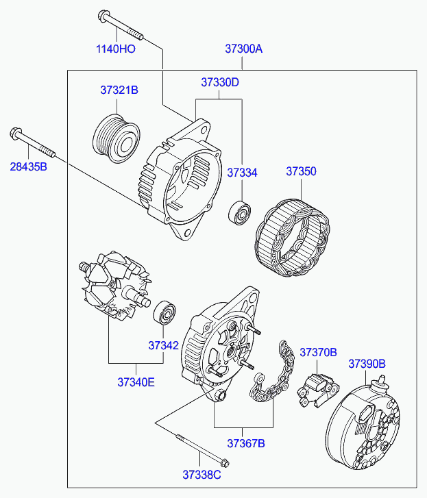 KIA 37322-2A-110 - Fulie, alternator aaoparts.ro