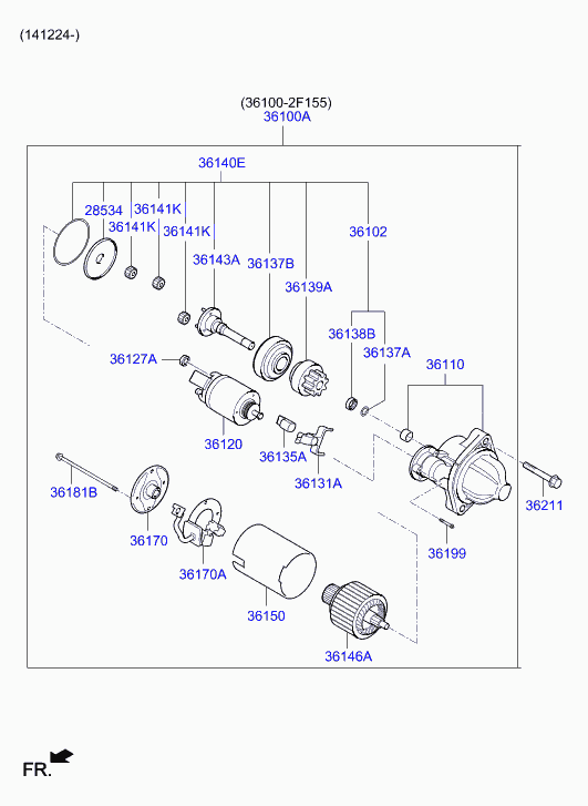 Hyundai (BEIJING) 36100-2F055 - Starter aaoparts.ro