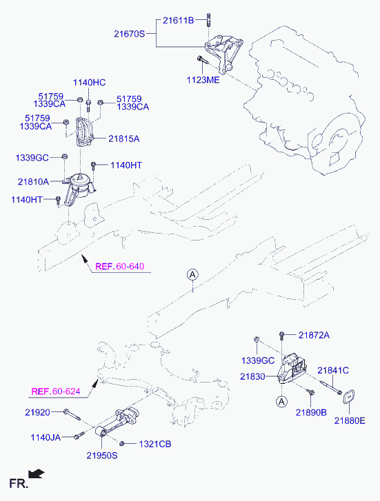 KIA-HYUNDAI 21810D3100 - Suport motor aaoparts.ro