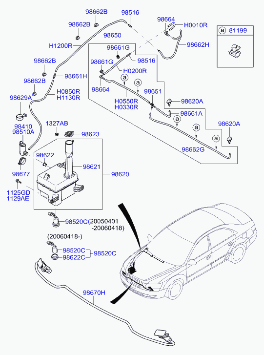 Hyundai 98510-3K-010 - Pompa de apa,spalare parbriz aaoparts.ro