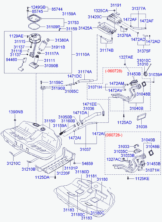 Hyundai 311103K200 - Modul alimentare combustibil aaoparts.ro