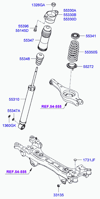 Hyundai 55348-3K010 - Tampon cauciuc, suspensie aaoparts.ro