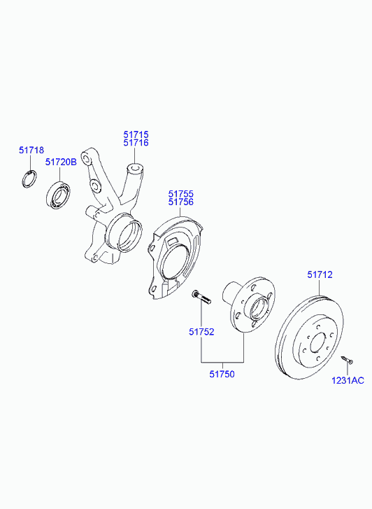 Hyundai 51720-29400 - Set rulment roata aaoparts.ro