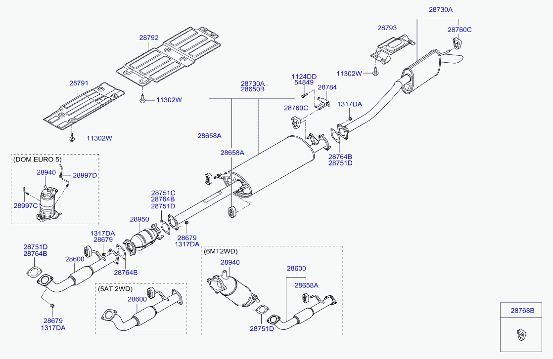 Hyundai 28764-34250 - Garnitura, racord evacuare aaoparts.ro