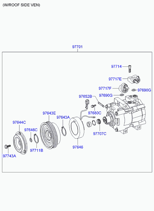 KIA-HYUNDAI 977014H000 - Compresor, climatizare aaoparts.ro
