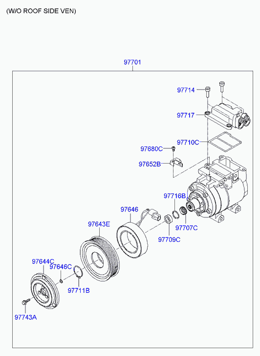 KIA-HYUNDAI 977014H000 - Compresor, climatizare aaoparts.ro