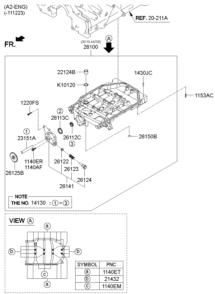 Hyundai 26100-4A012 - Pompa ulei aaoparts.ro