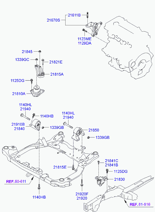 Hyundai 218102H000 - Suport motor aaoparts.ro