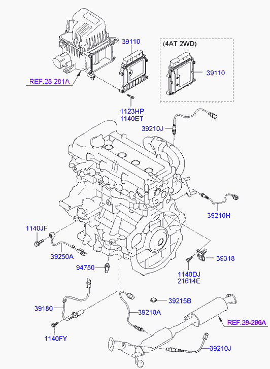 Hyundai 39210-2B000 - Sonda Lambda aaoparts.ro