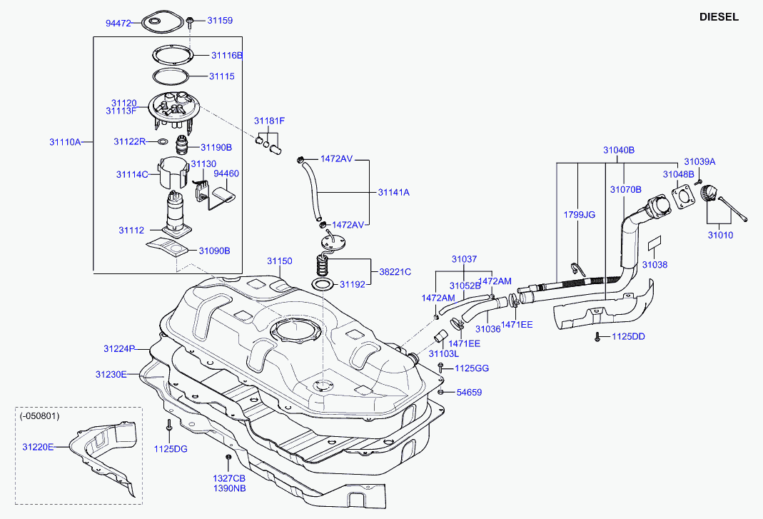 KIA 31090-17000 - Filtru combustibil aaoparts.ro